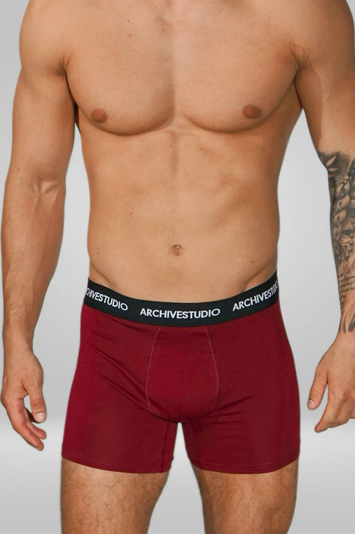 MEN’S BURGUNDY BOXER BRIEFS — 2-PACK