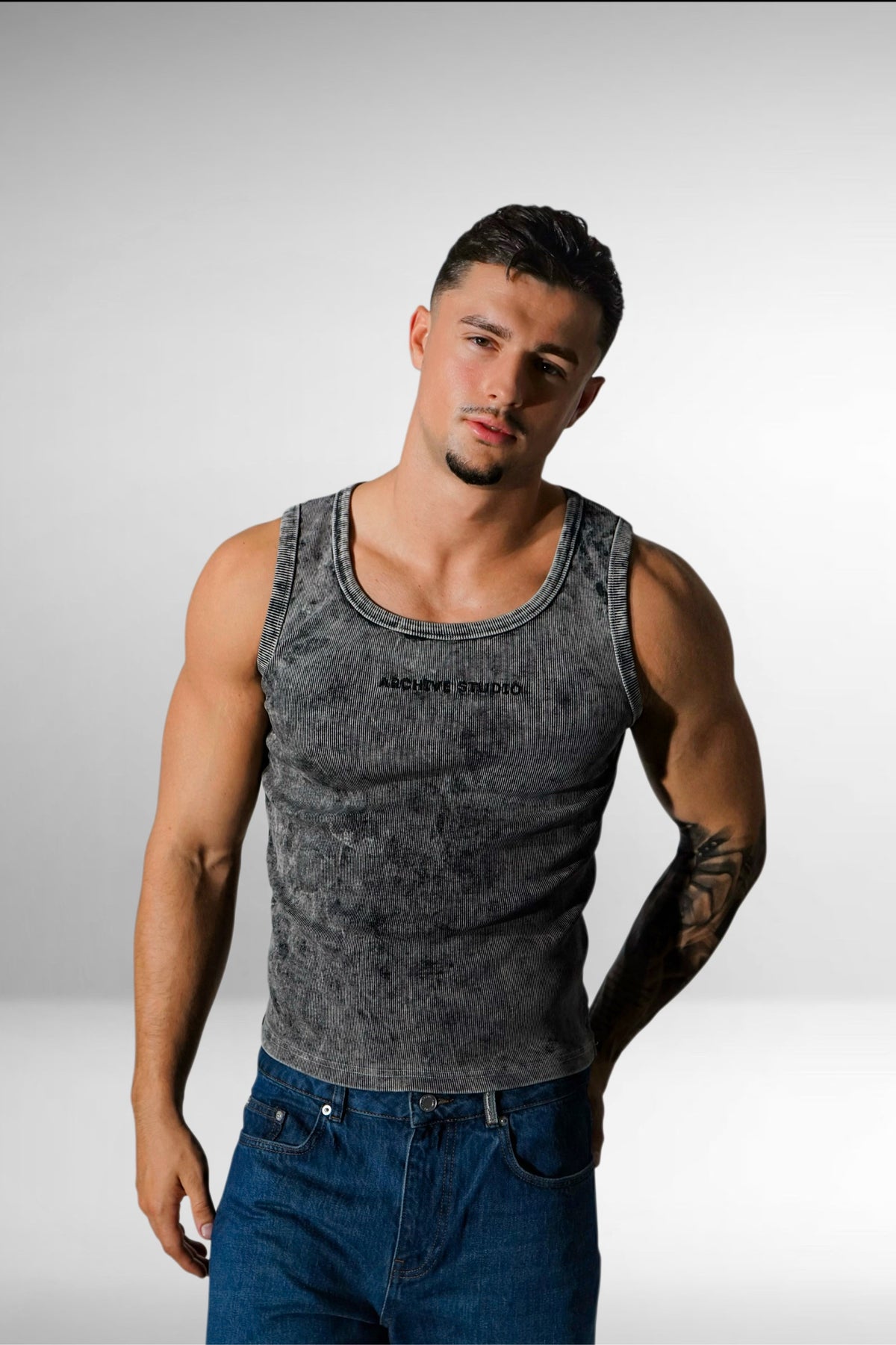 HEAVY RIB TANKTOP ACID WASH