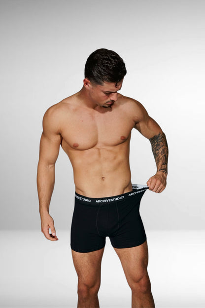 MEN’S BLACK BOXER BRIEFS — 2-PACK