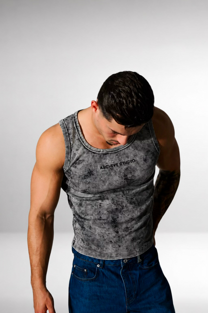 HEAVY RIB TANKTOP ACID WASH